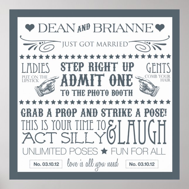 Poster Sinalização de Cabine de Fotos (40x40) (Frente)