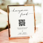 Poster Sinalização de Código QR do Fundo Honeymoon, Casam<br><div class="desc">Este Sinal de Código QR do Fundo Honeymoon apresenta uma bela elegância minimalista moderna e é perfeito para ser exibido no seu casamento ou evento especial! As cores de texto e de fundo são totalmente editáveis —> clique no botão "Editar usando a ferramenta Design" para editar!</div>