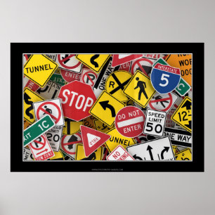 Poster Sinalização rodoviária americana