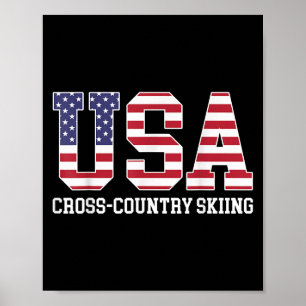 Poster Sinalizador Americano Skier - Esqui Cruzado dos Es