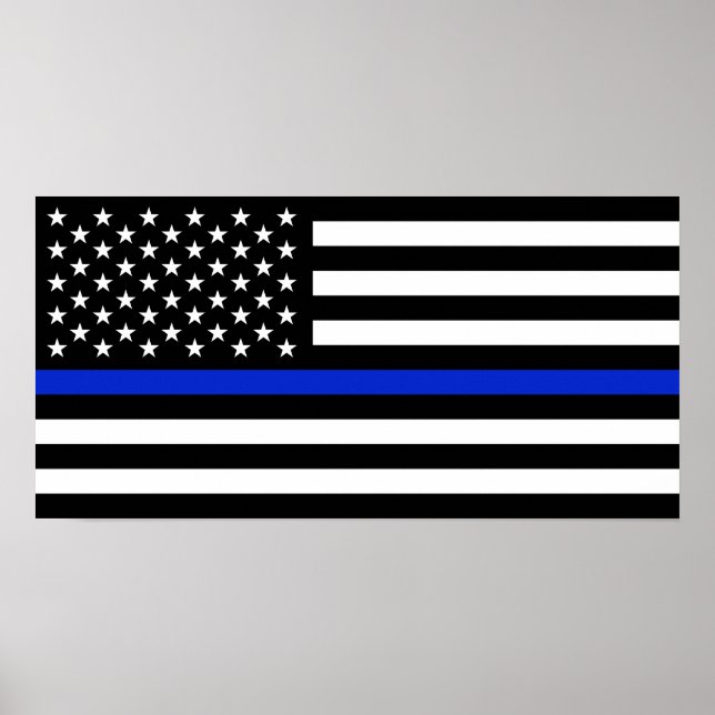Pôster Sinalizador Americano Thin Blue Line (Frente)