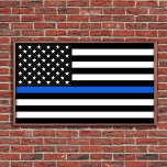 Pôster Sinalizador Americano Thin Blue Line<br><div class="desc">A linha azul fina é um símbolo usado pela polícia.</div>