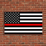 Pôster Sinalizador Americano Thin Red Line<br><div class="desc">A linha vermelha fina é um símbolo usado por bombeiros.</div>