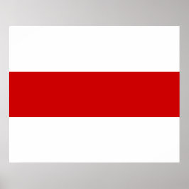Poster Sinalizador da Bielorrússia (Vermelho e Branco)