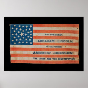 Poster Sinalizador da faixa da campanha Lincoln Johnson