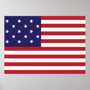 Poster Sinalizador de Banner Spangled Estrela dos Estados