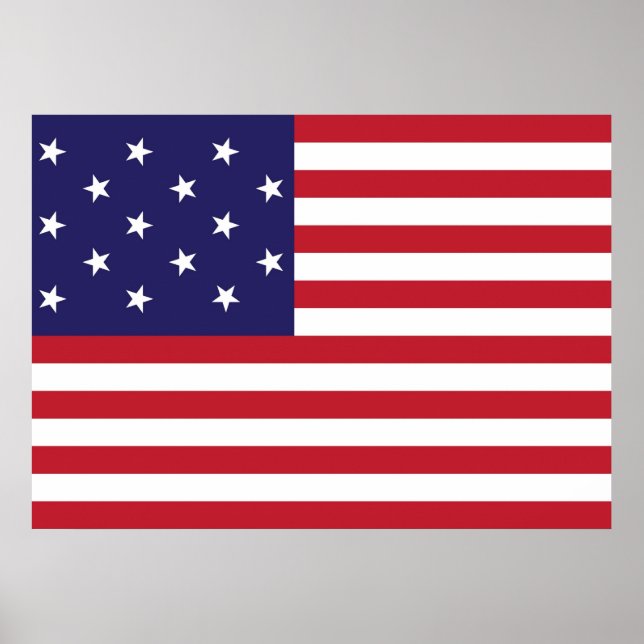 Poster Sinalizador de Banner Spangled Estrela dos Estados (Frente)