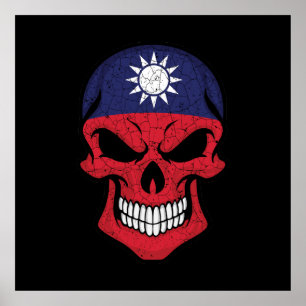 Poster Sinalizador de Crânio de Sorriso de Taiwan