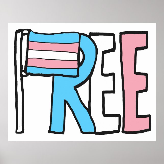 Poster Sinalizador de Direitos Trans Gratuitos (Frente)