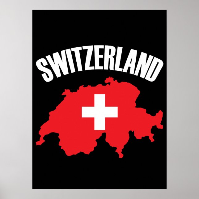 Poster Sinalizador de Mapa de suiça (Frente)