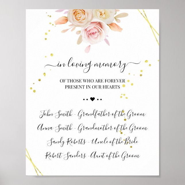 Poster Sinalizador de Memória Floral em Amor (Frente)