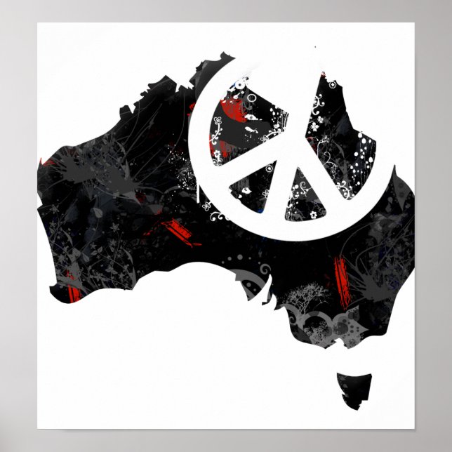 Pôster Sinalizador de Paz de Tendência da Austrália com m (Frente)