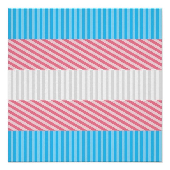 Pôster Sinalizador do Abstrato Transgender Pride Stripe F (Frente)