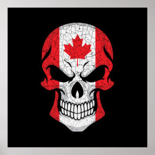 Poster Sinalizador do crânio do Canadá sorridente