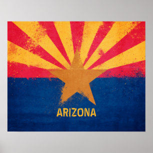 Poster Sinalizador do Estado da Arizona em apuros
