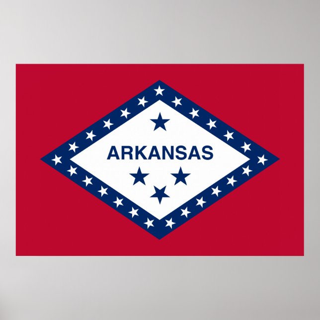 Pôster Sinalizador do Estado do Arkansas (Frente)