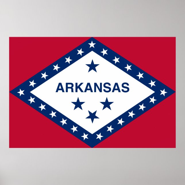 Poster Sinalizador do Estado do Arkansas (Frente)