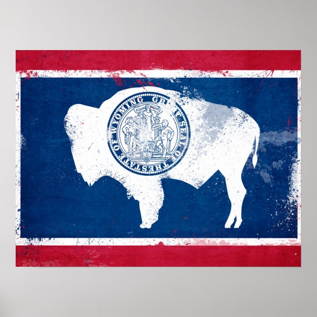 Poster Sinalizador do Estado do Wyoming em apuros (Frente)