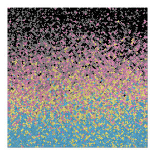 Pôster Sinalizador do Orgulho de Polígeno Pixelado Trippy