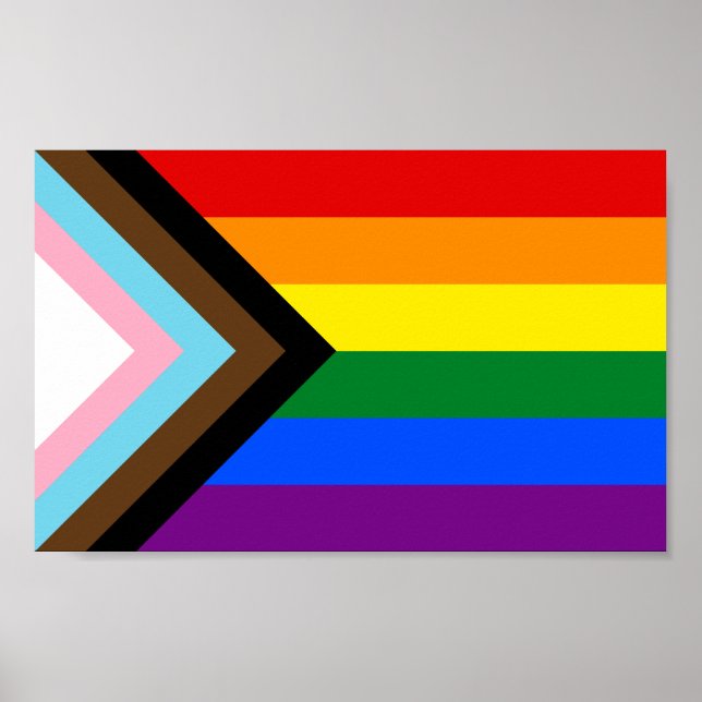 Poster Sinalizador do Orgulho de Progresso LGBTQ+ (Frente)