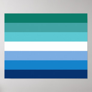 Poster Sinalizador do Orgulho Masculino Gay (Azure)