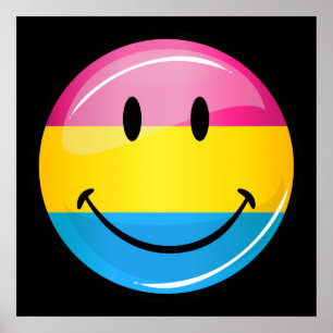 Pôster Sinalizador do Orgulho Pansexual Sorridente