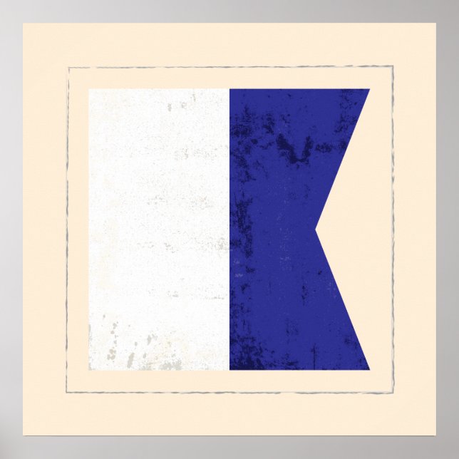 Poster Sinalizador do sinal "A" na letra náutica (Frente)