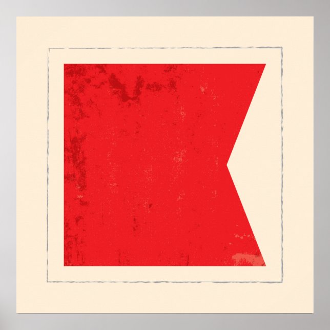 Poster Sinalizador do sinal "B" na letra náutica (Frente)