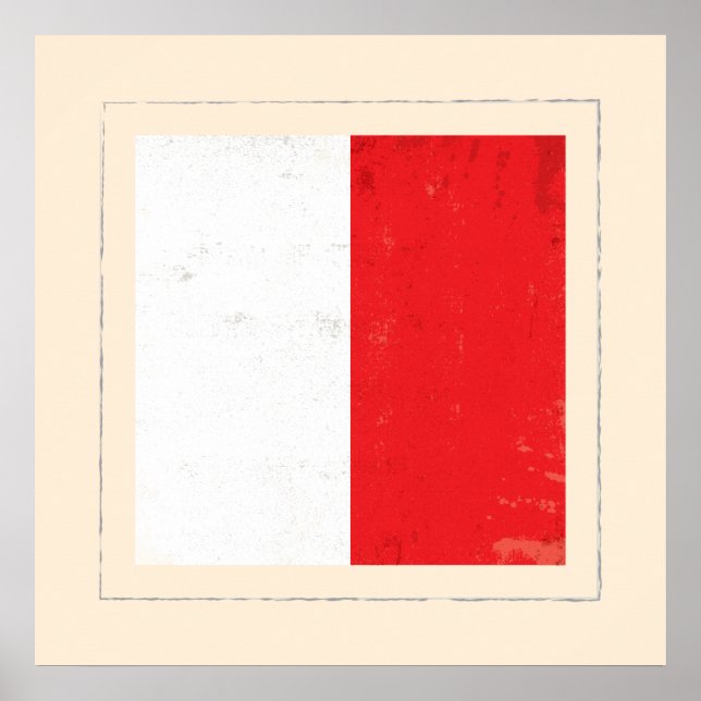 Pôster Sinalizador do sinal "H" em letras náuticas (Frente)