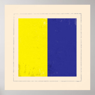 Pôster Sinalizador do sinal "K" em letras náuticas