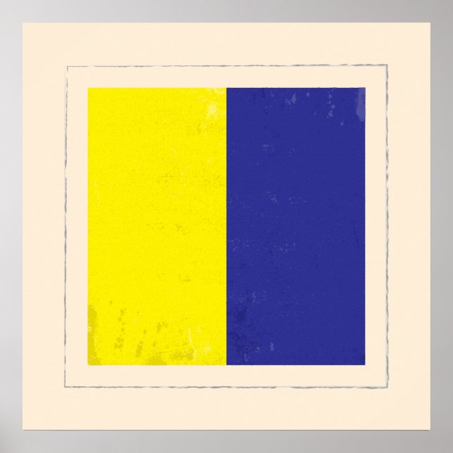 Pôster Sinalizador do sinal "K" em letras náuticas (Frente)