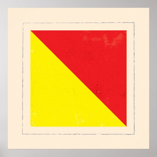 Poster Sinalizador do sinal "O" na letra náutica (Frente)