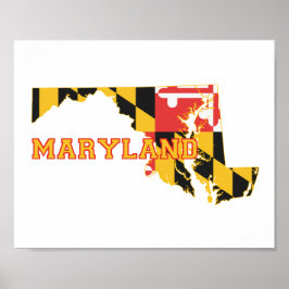 Poster Sinalizador e Mapa do Estado de Maryland