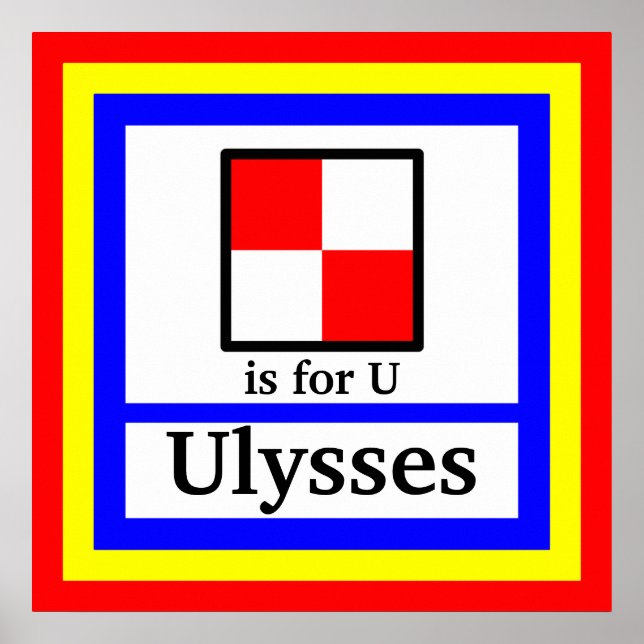 Pôster Sinalizador náutico é para U e o nome do seu filho (Frente)