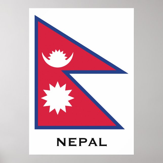 Poster Sinalizador Nepal de Texto Personalizado (Frente)