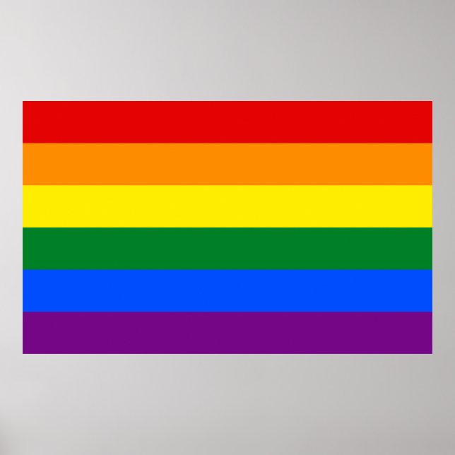 Poster Sinalizador Orgulho gay do arco-íris LGBT (Frente)