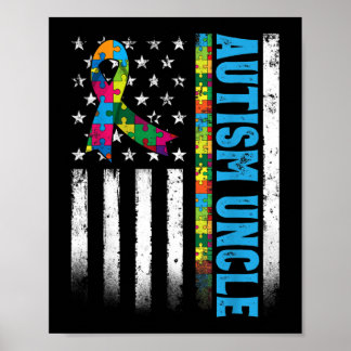 Poster Sinalizador Retro-Americano Autismo Tio Consciênci