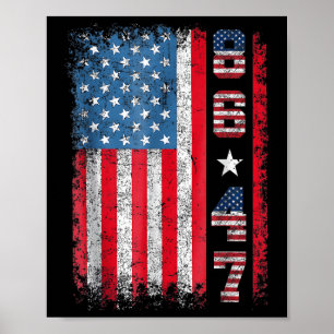 Poster Sinalizador retroativo Dos Eua 86 47 Anti Trump