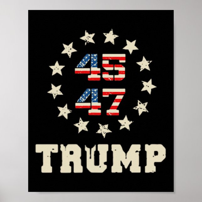 Poster Sinalizador Trump 2024 (em Volta) Leve a América p (Frente)