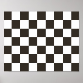Poster Sinalizador verificado (preto e branco) (Padrão do