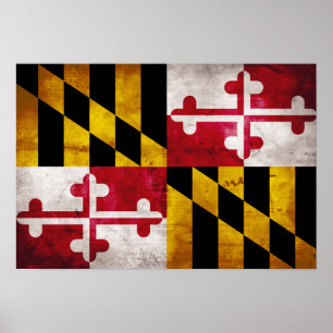 Poster Sinalizador Weathered Maryland