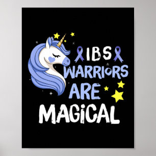 Poster Síndrome de Bowel Guerreiros Unicorn Ibs Periwinkl
