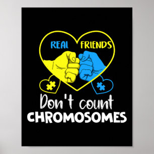 Poster Síndrome de Down Amigos de verdade não contam crom
