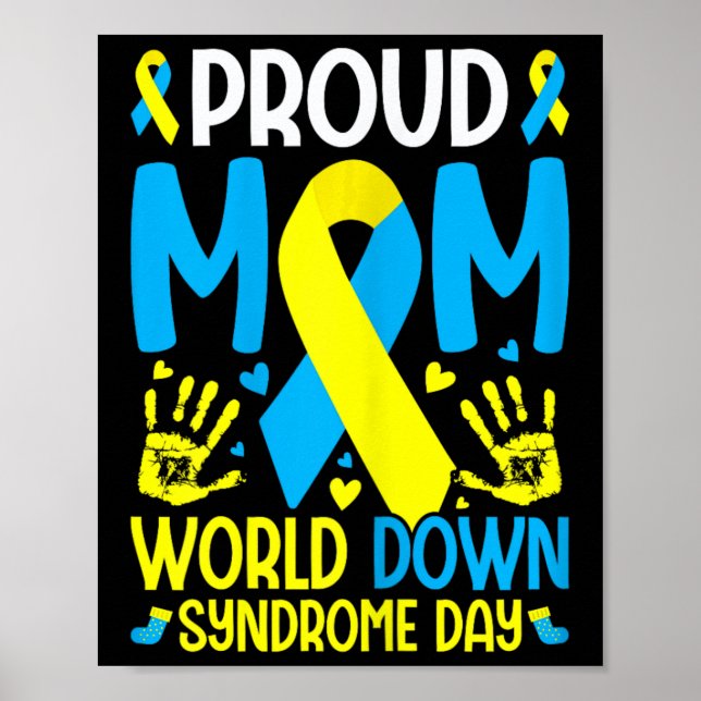Poster Síndrome de Down Mamãe Ribbon World Down Síndrome  (Frente)