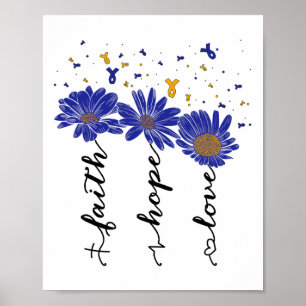 Poster Síndrome de Down Sensibilização Friso Girassóis Fé