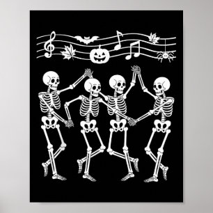 Poster Sinfonia Dança Halloween Music Party Dancing Skele