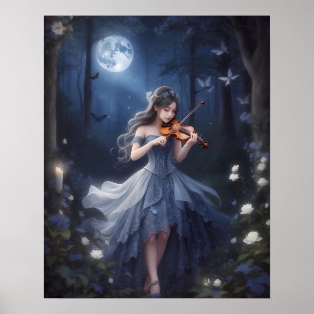 Poster Sinfonia de Lua - Garota Violina Sonhadora (Frente)