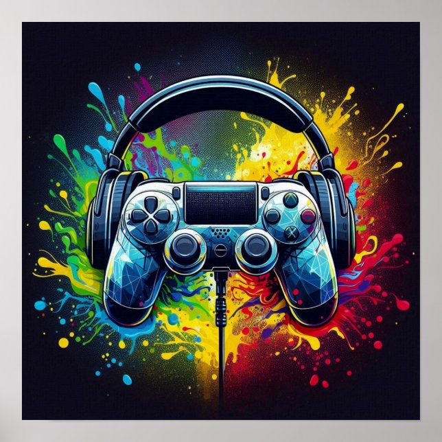 Poster Sinfonia de Pixels e Som: Arte de Jogos Vibrante (Frente)