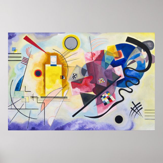 Poster Sinfonia emocional Kandinsky em vermelho, amarelo  (Frente)