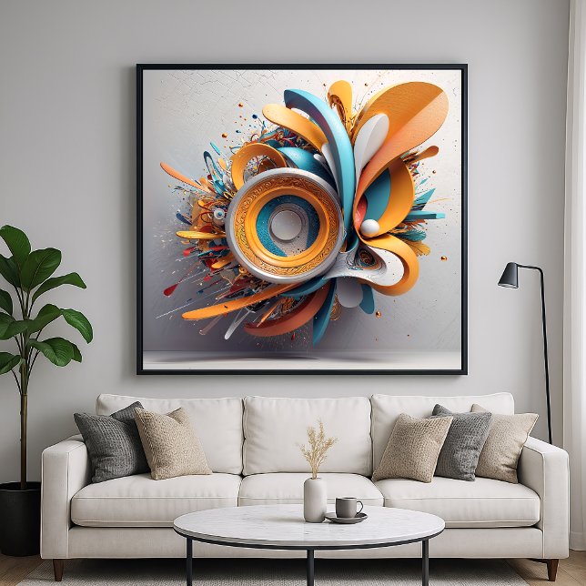 Poster Sinfonia - Estilo de Design Abstrato Render 3D (Criador carregado)